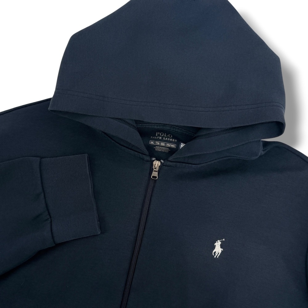 Polo Ralph Lauren Hoodie Men XXL Navy Blue Performance Full Zip Jacket Gym Pony